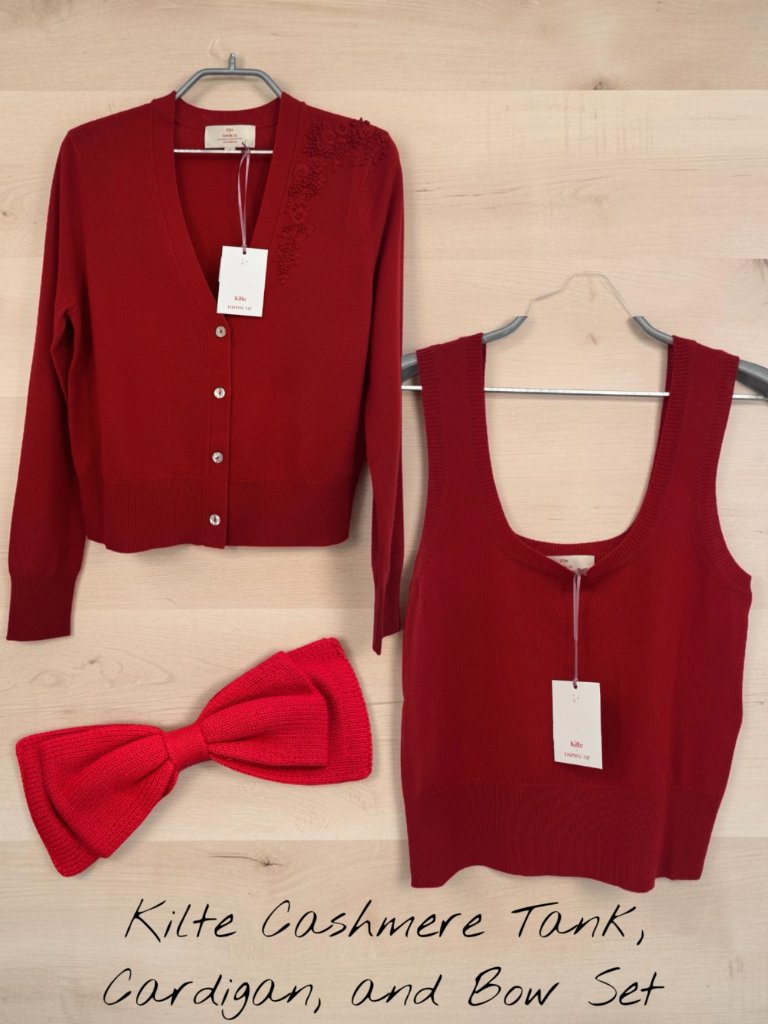 Kilte Collection Cashmere Bijou Tank And Cardigan Sweater Matching Set 1-S Small